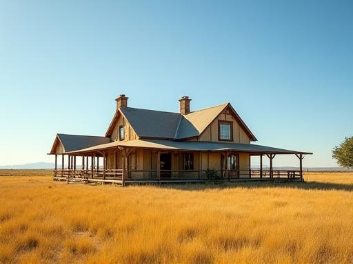 Traditional Argentine ranch house ('estancia') in the countryside, offering rural backdrops